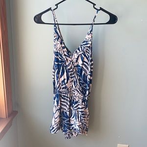 OCEAN DRIVE blue and white floral romper